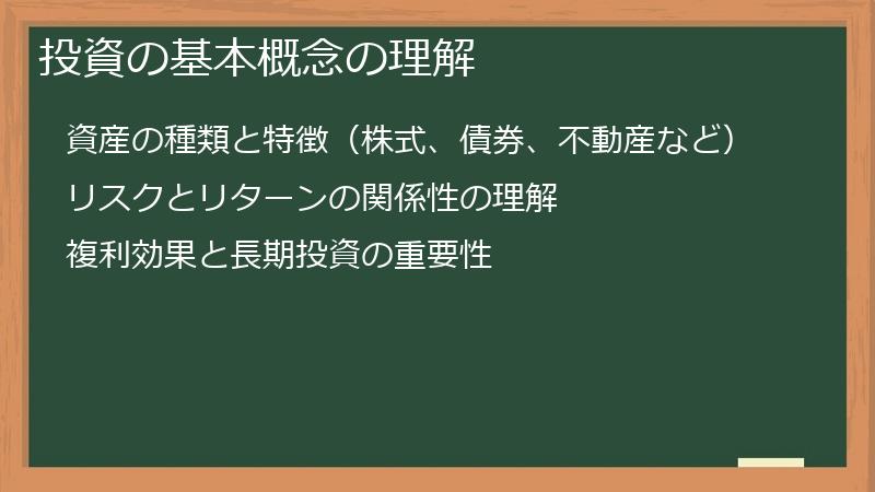 投資の基本概念の理解